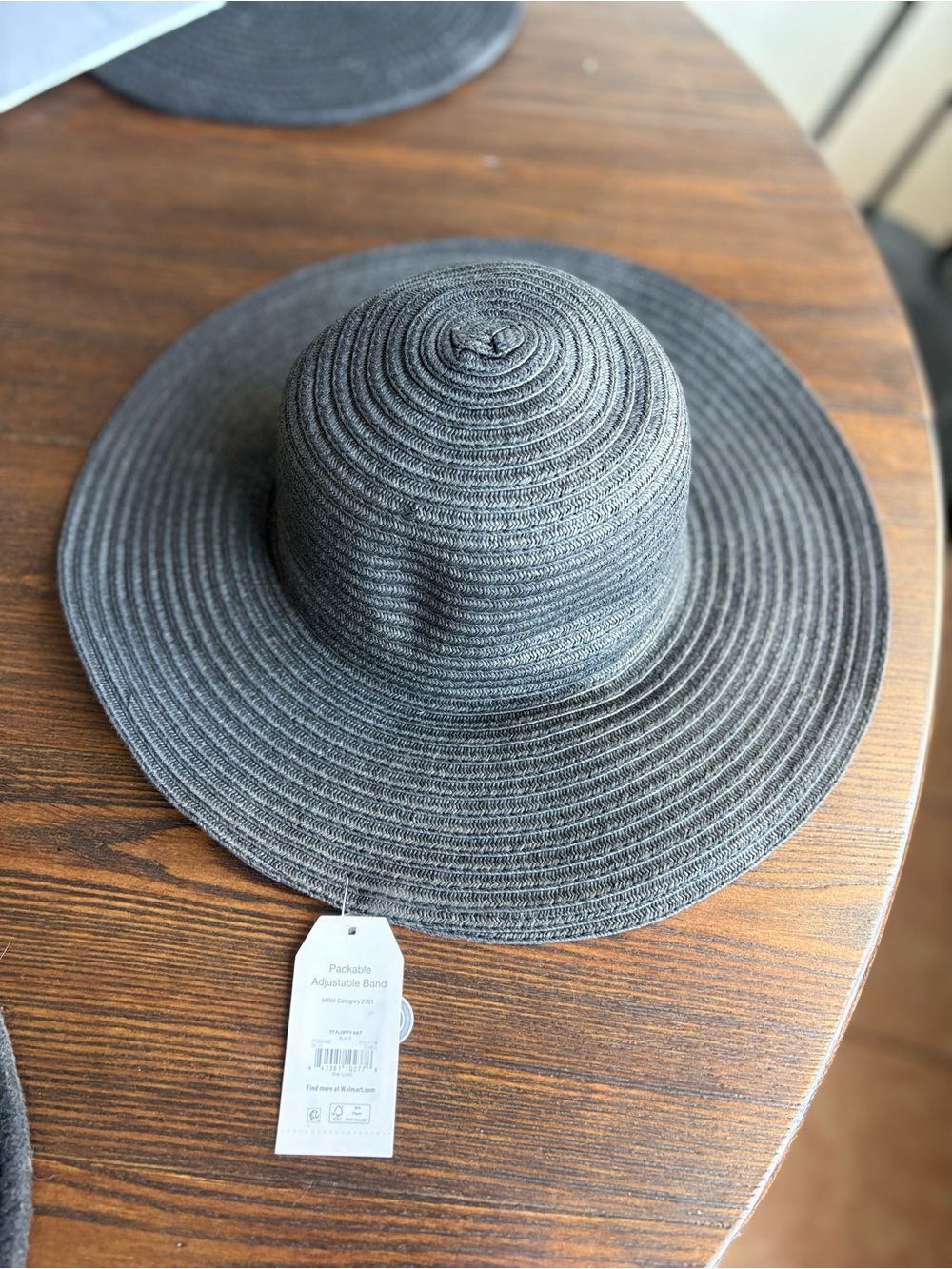 Packable Wide Brim Sun Hat - Gray